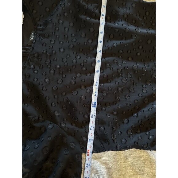 Ann Taylor Black Semi Sheer Long Sleeve Petite  Dress Sz 2P - Picture 10 of 10